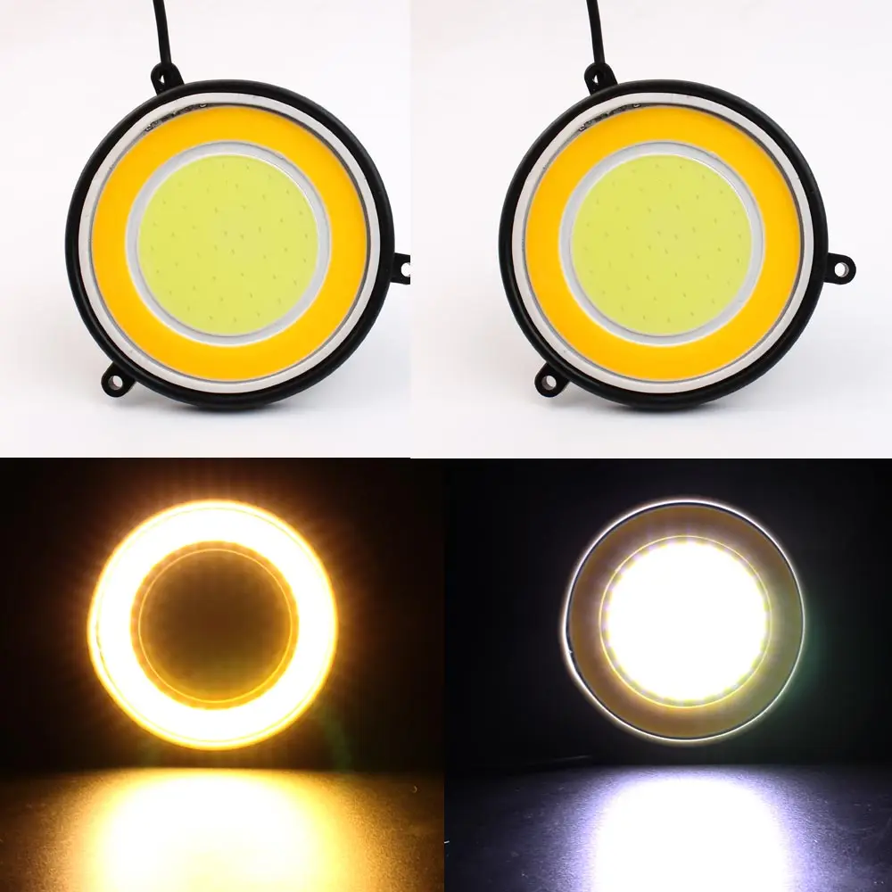 2pcs Round 12v LED DRL COB DRL Round 30W diameter 90mm Car Auto Light