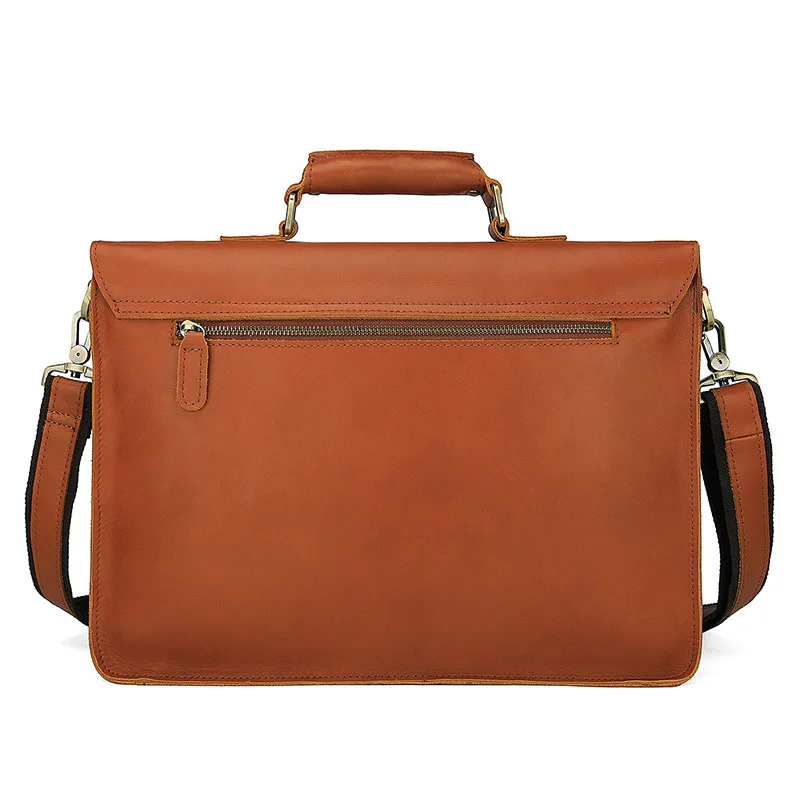 Männer Messenger Nesitu Gegerbtem Leder 14 Portfolio Echtem Aktentasche ''laptop M7105 Gemüse Taschen Durable Dicke Braun Herren qxOq7