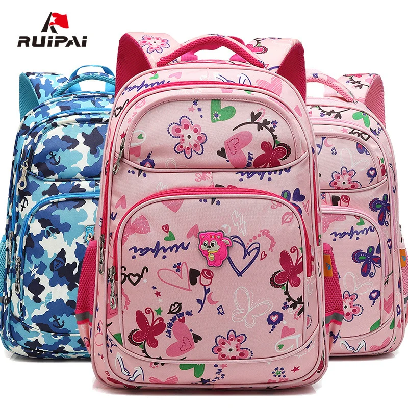 

RUIPAI School Bags For Girls and Boys Grade 1-3-6 Waterproof Light Weight School Backpacks Lovely Printing Backpack Child Bags