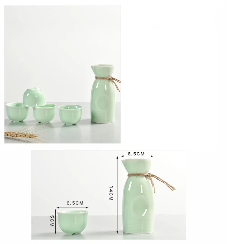Ankoow 4 чашки для Саке+ горшок Janpanese Ceramics Sake ручной работы керамика сервиз для Саке винный горшок Саке винный термос набор