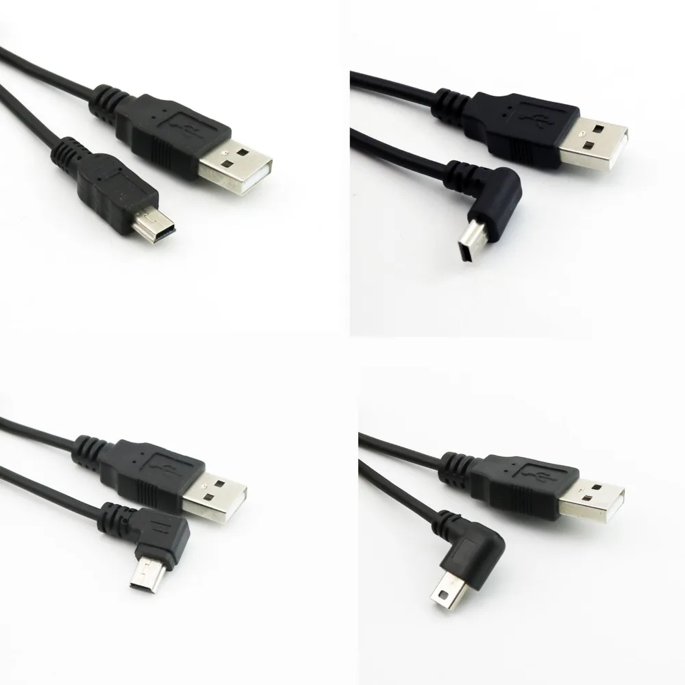 5x USB 2 0 A штекер Mini B 5Pin Спиральный соединитель кабель прямой/вверх/левый/правый
