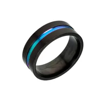 New simple fashion 8mm stainless steel matte black men's two-color ring black couple ring men's and women's wedding ring jewelry New simple fashion 8mm stainless steel matte black men's two-color ring black couple ring men's and women's wedding ring jewelry