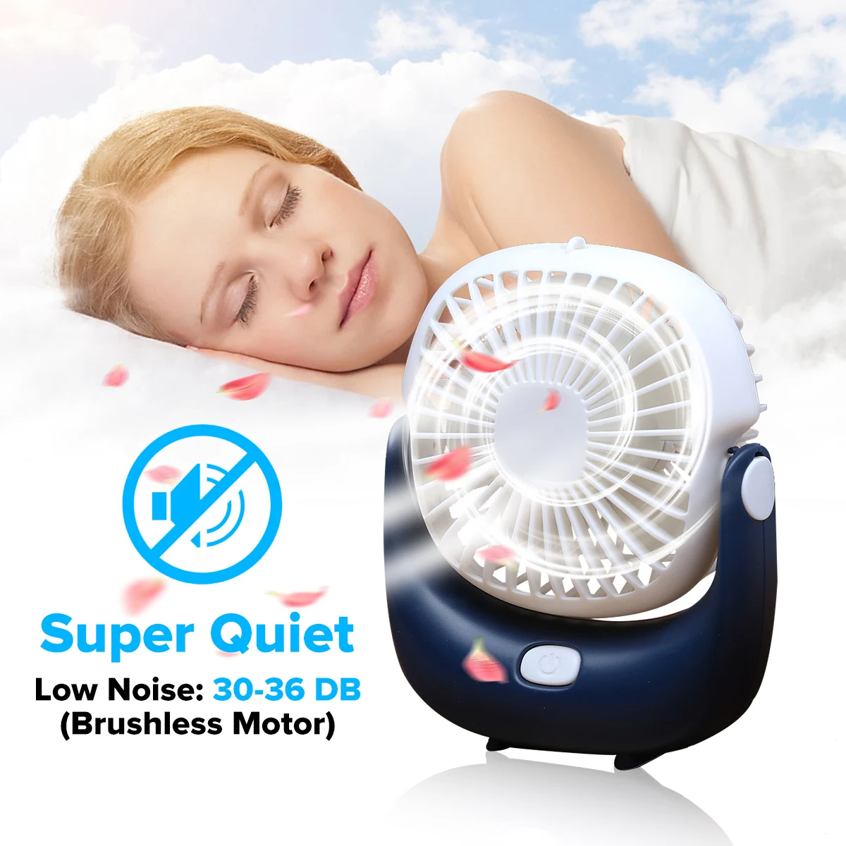 AUGIENB Portable Handheld fans USB Rechargeable Detachable Desktop fans / 360° Adjustable / Phone Holder / 3 mode Gale /
