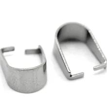 Шампуры из нержавеющей стали кулон Bails зажимы и подвесные Застежки Серебряный тон 10 мм(3/") х 8 мм(3/8"), 7 штук Новинка