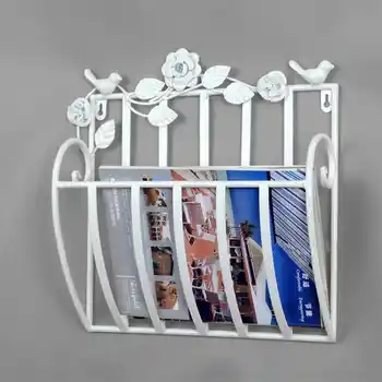 Metal Wall Living Room Newspapers Rack Books Magazine Holder Toilet 30X13X30cm White Black