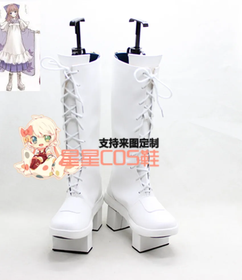 VOCALOID Senbonzakura Hatsune Miku Geta Белые ботинки для костюмированной вечеринки X002|vocaloid shoes|boots