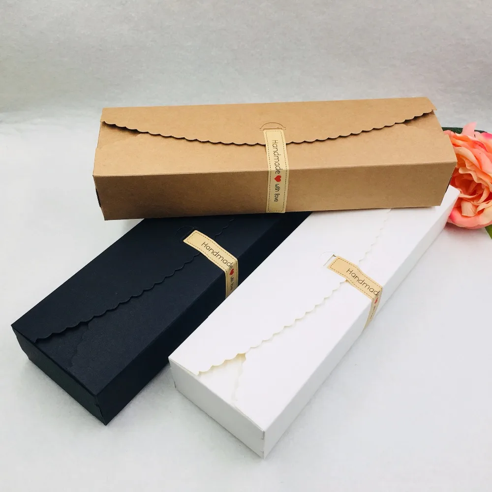 

23x7x4cm Cardboard Box Packaging Kraft Paper gift Box Jewelry Cake Gift biscuits carton box cookies packaging 30 pcs