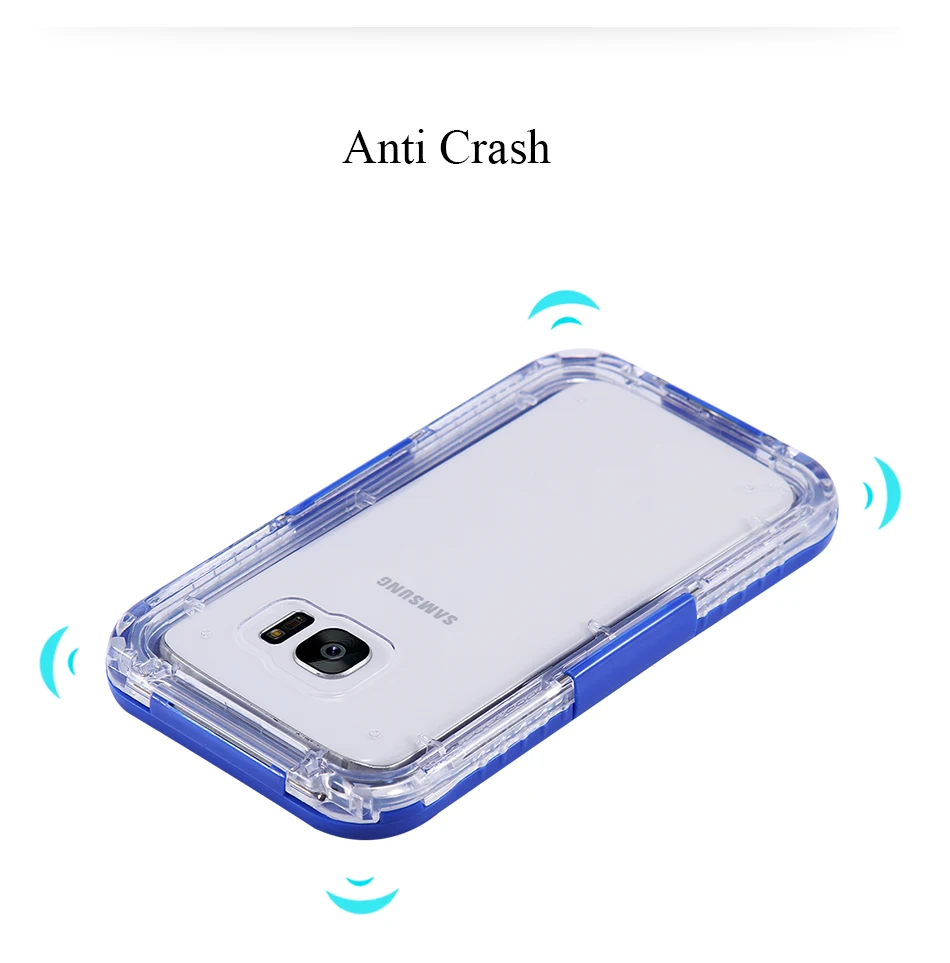 For Samsung Galaxy S7 S7 edge Waterproof Case Diving Underwater Watertight Cover Universal Hard PC+TPU Full Clear For S7 S7 Edge (4)
