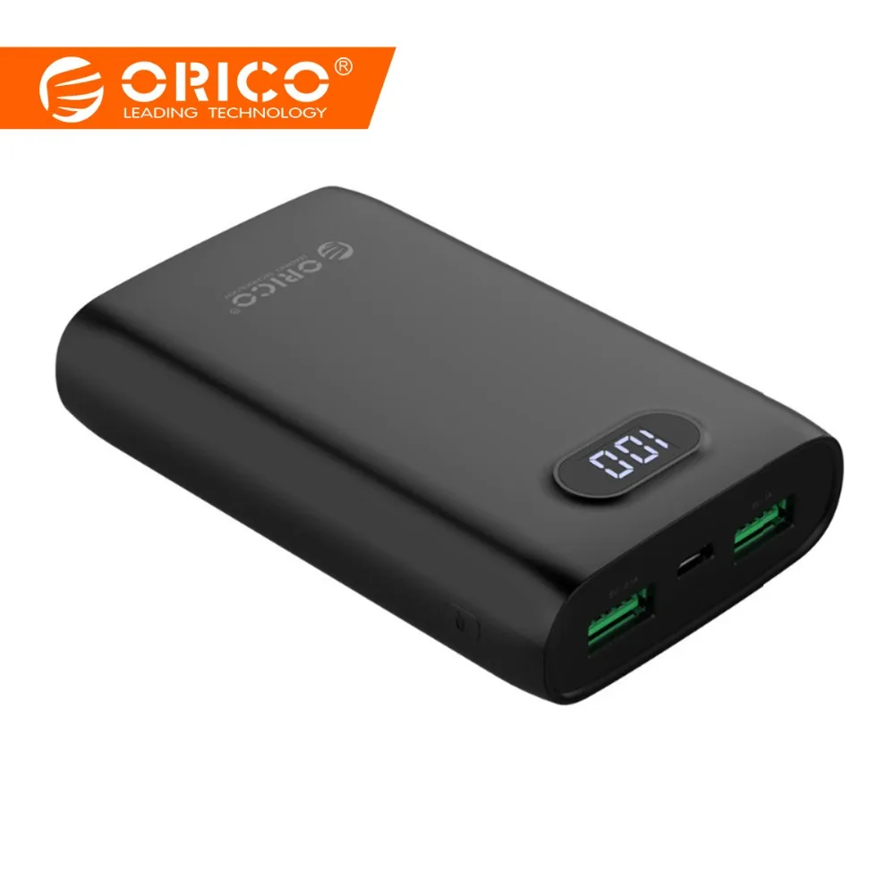

ORICO 10000mAh Business Power Bank Portable Mobile Phone External USB Battery Supply Charger Powerbank For xiaomi IPHONE 8 X