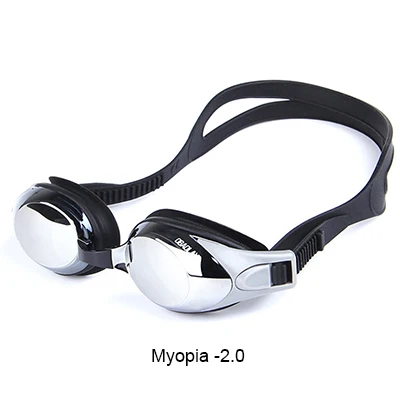 OBAOLAY близорукость плавательные очки Анти-туман УФ Защита очки для плавания диоптрий от 0 до 600 градусов погружные очки с линзой - Цвет: Black 2.0