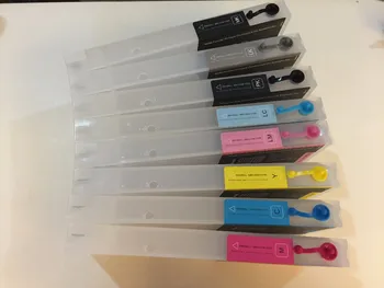 

8pcs Refillable ink cartridges for Epson 7600 9600 printer with auto reset chips