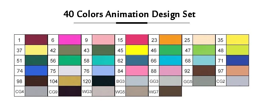 TOUCHNEW 40/60/80/168 Цвет маркер для рисования набор двойной головой художественный эскиз жирной на спиртовой основе маркеры для анимации Manga маркер для белой доски - Цвет: 40 Animation Set