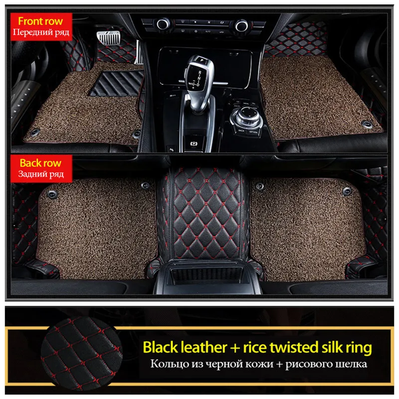 Custom Fit Car Leather Waterproof Floor Mats for Tesla Model 3 S X Luxury Double Car Floor Mats Alfombrilla Coche