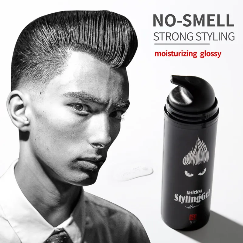 No smell hair wax (hairclay) moisturizing hairgel and slicked back hair, hazardless to hair