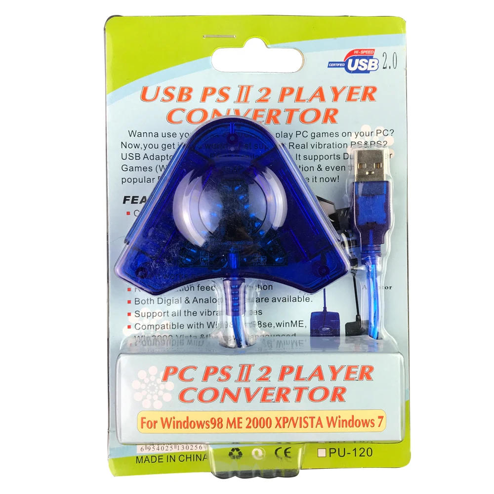 Для PS1 PS2 USB контроллер с двумя портами адаптер геймпада для ПК игр кабелем