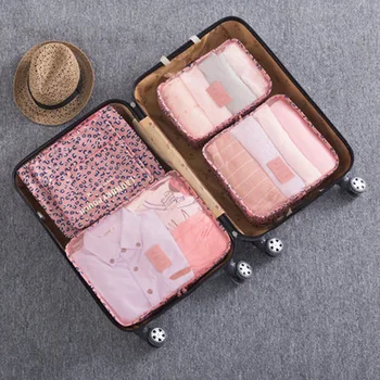 

6pcs In One Set Cosmetic Toiletry Makeup Bags and Cases Travel Organizer Bag Suitcase Make Up Pouch Organizador Bolso
