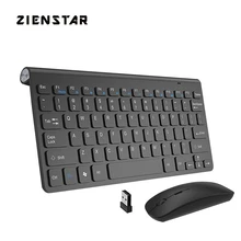 Zienstar английская буква 2,4G Беспроводная клавиатура мышь комбинированная с USB Приемником для настольного компьютера, компьютера, ноутбука и Smart tv
