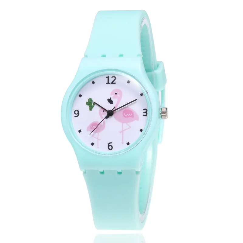 

2019 new leisure fashion silicone flamingo watch lady quartz children and students watch