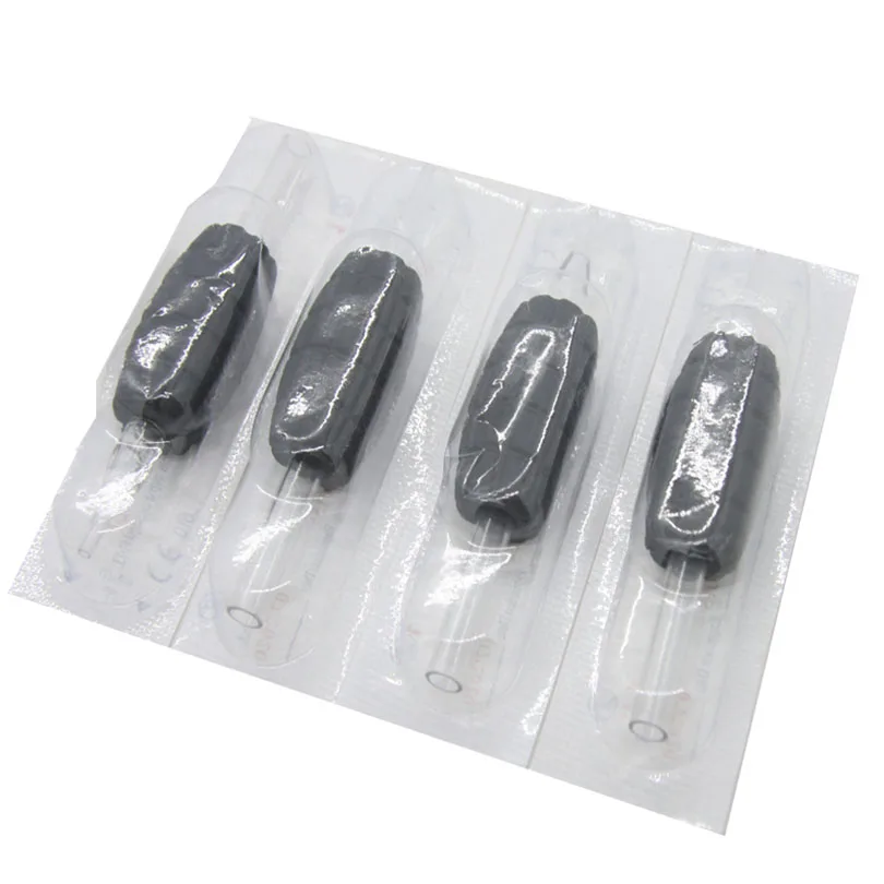 20PCS Disposable 25MM Black Sterilized Soft Silicone Tattoo Grips Tubes