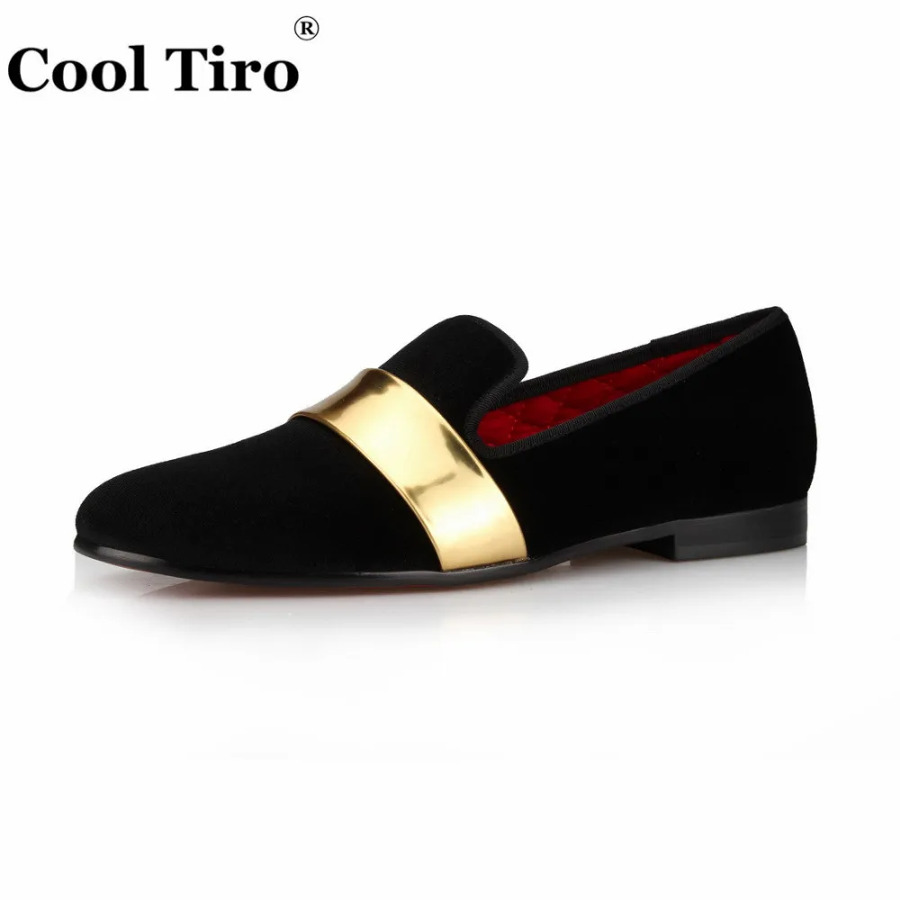 Black Velvet Loafers with Gold belt  (9)