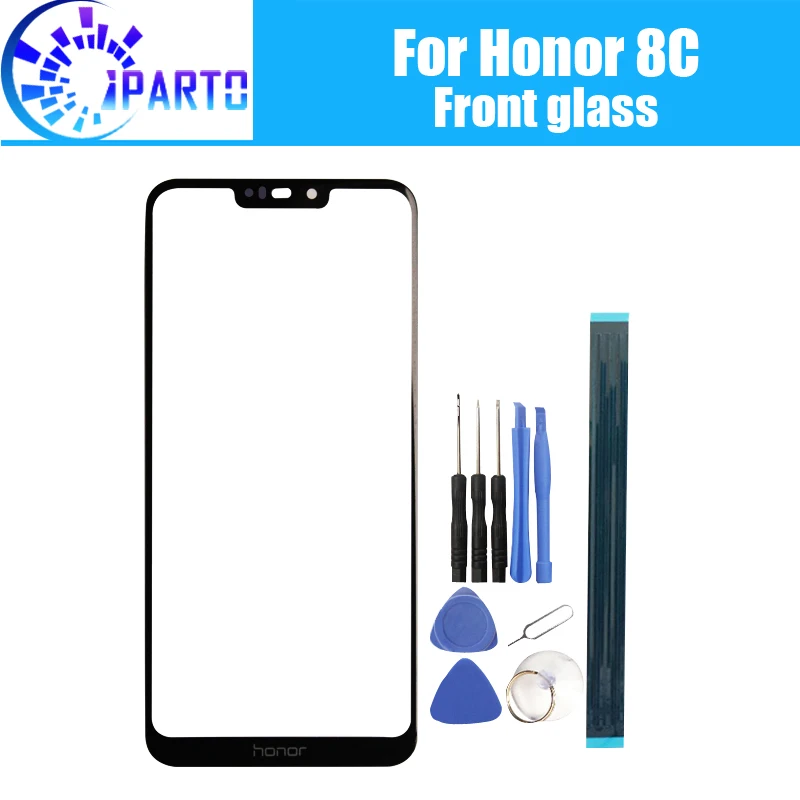 

For Huawei Honor 8C Front Glass Screen Lens 100% Original Front Touch Screen Glass Outer Lens for 8C Phone+Tools