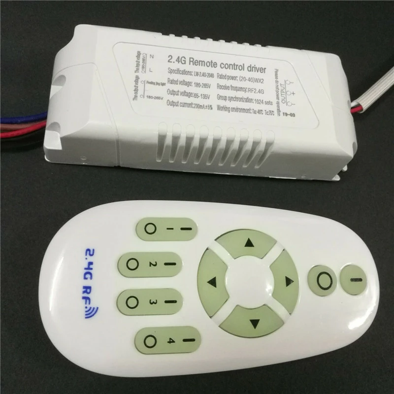 

Square shell AC220V 2.4G Dimming Drive Double Color W WW Remote Control Dimmer LED Driver (20-40)X2W for Ceiling Light