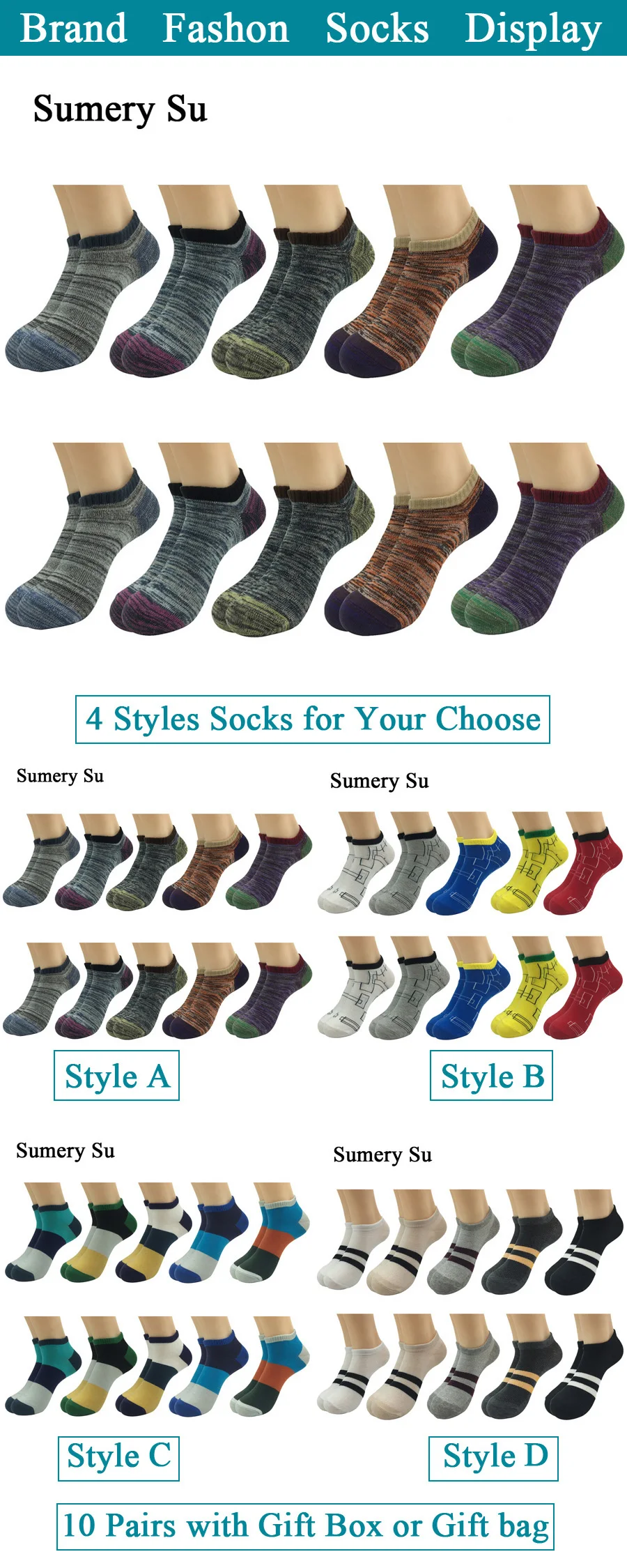 Socks Fashion Men Brand Socks Display  (1)
