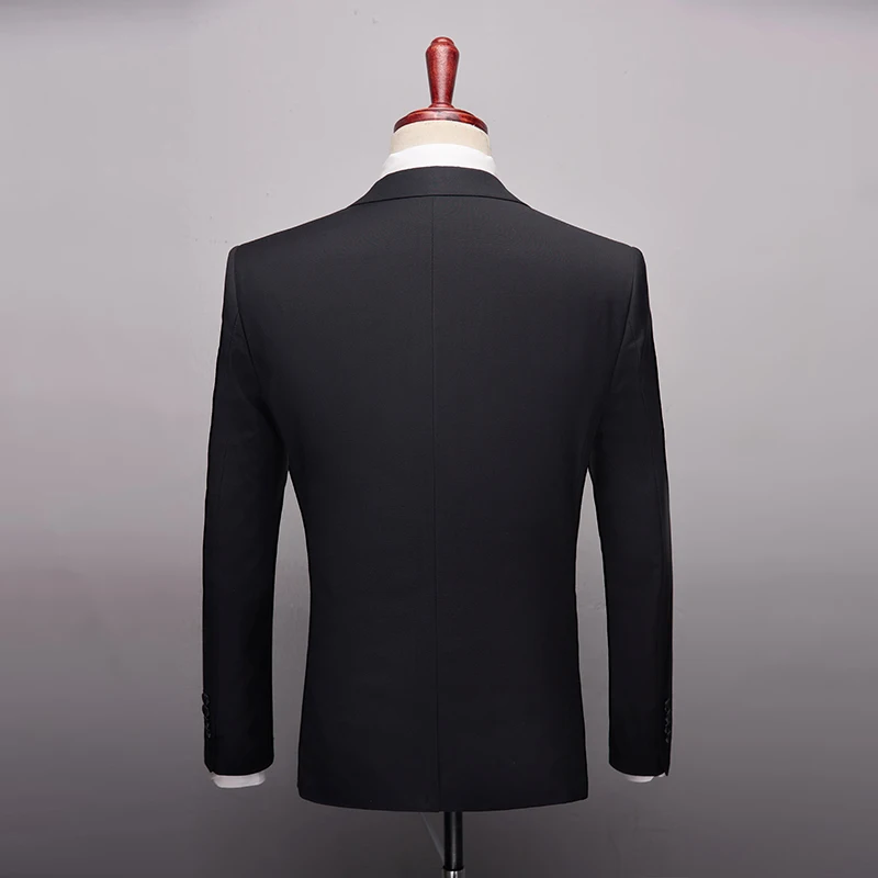 High Quality Wild black Men's Suits Slim Fit Casual Business Suits One button Clothes Solid Formal Wear Wedding Groom Tuxedos