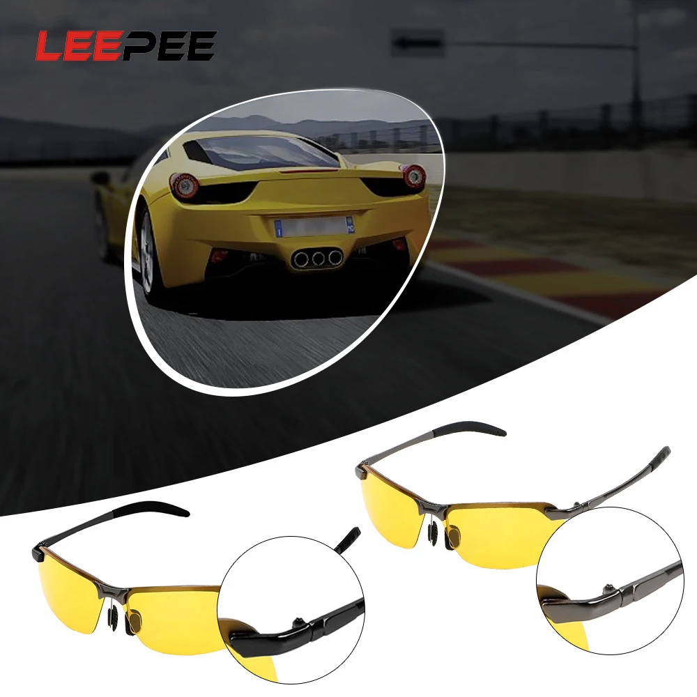 LEEPEE Car Driver Goggles Car Styling Night Vision Sun Glasses