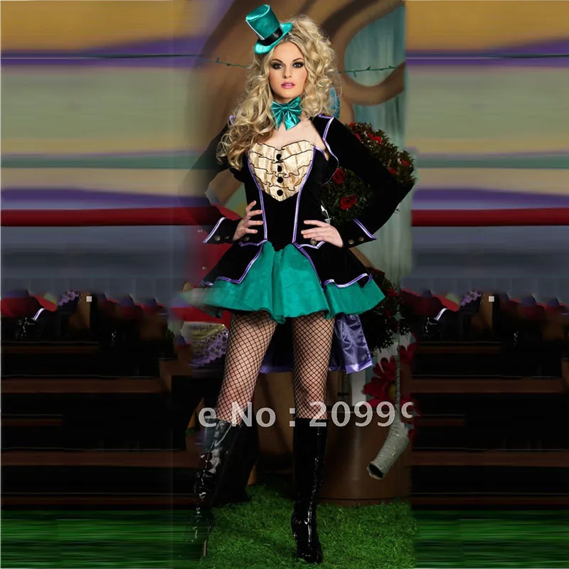 

Anime Cosplay Alice In Wonderland Mad Hatter Cosplay Costume Halloween Carnival Costumes for Women Ladies Party Fancy Dress
