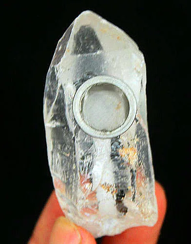 

32g NATURAL Unique skeletal Crystal Quartz Smoking Pipe for tobacco
