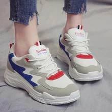 Легкие ботинки для ходьбы Модные женские кроссовки дышащие сетчатые женские спортивные ботинки Нескользящие кроссовки на платформе Femme