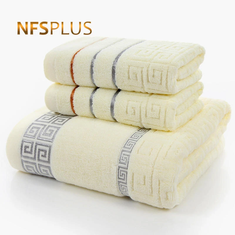 

100% Cotton Bath Towel Set For Bathroom 1PC 70x140cm Bath Towel And 2PCS Face Towel Terry Washcloth For Adults