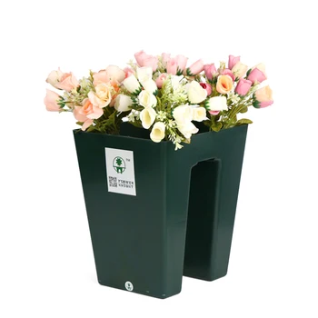 

2pcs Flowerpot Deck Rail Plants Pots Balcony Rail Planter Fence Railing Flowerpot Flower Pot Plante with 2pcs Adhesive Sticker