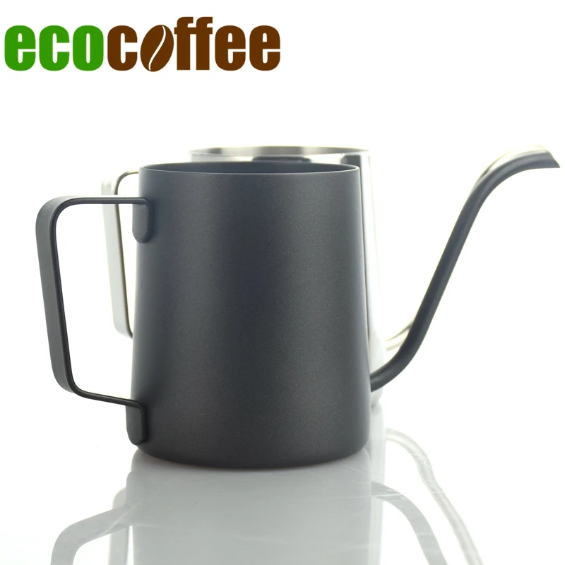 

2018 Long Narrow Spout Coffee Pot 350ML 304 Stainless Steel with Hanging Ear Hand Blunt Pouring Over Gooseneck Pitcher Stocked