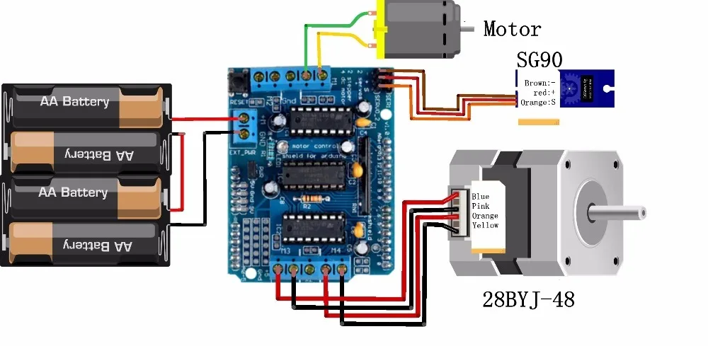 Плата расширения привода двигателя L293D модуль драйвера двигателя для Arduino UNO MEGA2560 R3