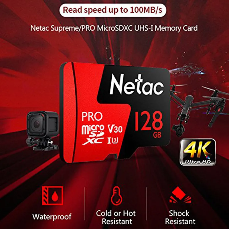 Netac Microsd 128 ГБ P500 Pro Class 10 карта памяти microSDXC V30 U3 UHS-I новая флеш-карта 128 ГБ для мобильного телефона