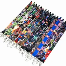 Marvel Мстители Аниме Супер Герои фигура шейный ремень ремешки Капитан Америка, Железный человек паук Халк ключи телефон шеи игрушки на ремешке