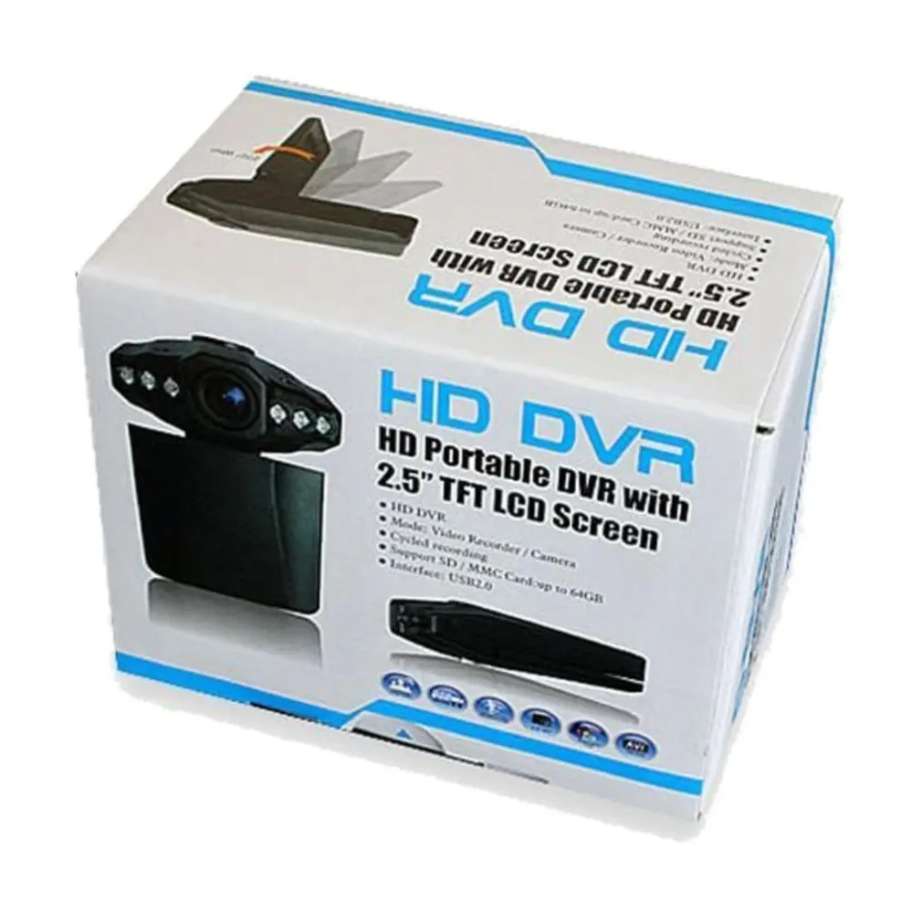 2 4 дюймов Автомобильная камера DVR 270 градусов вихревая светодиодный ИК свет