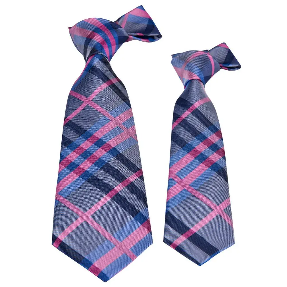 New Mens Tie Boys Necktie 100 Silk Barry.Wang Fashion Jacquard Woven Kid Tie Pink Striped Silk