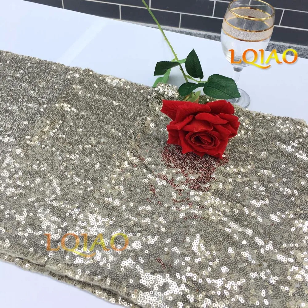 Light Gold sequin table runner-003