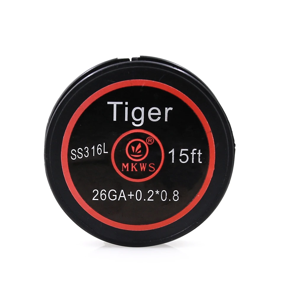 

MKWS 26GA+0.2*0.8 Tiger wire ss316L A1 coil 5m 15ft Heating Resistance wires Eletronic Cigarette Atomizer cores