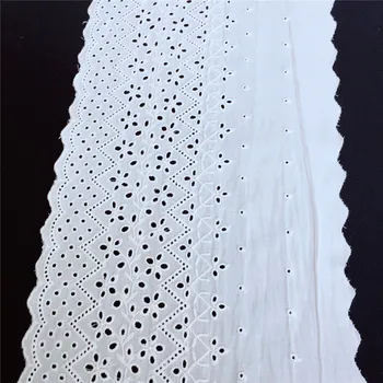 

3 Yards Scalloped Flower French Eyelet Lace Cotton Lace Fabric Large Garment Accessories Home Decor Costume Design