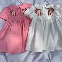 Розничная, новинка года, летнее Хлопковое платье в консервативном стиле для маленьких девочек милое детское платье принцессы