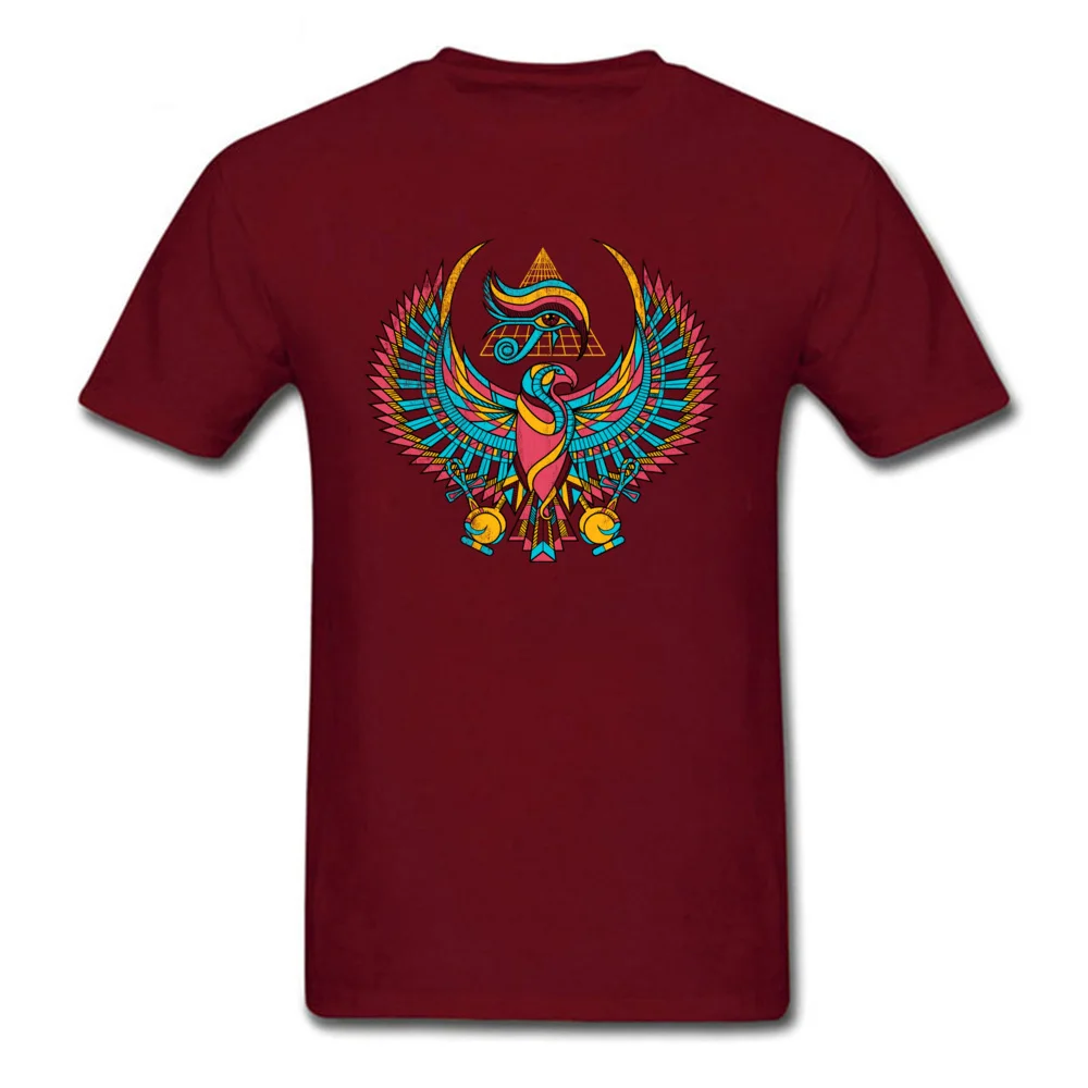 The Eye of Horus Tshirts Group Short Sleeve Faddish Crewneck Pure Cotton Tops T Shirt Geek Tee-Shirts for Men NEW YEAR DAY The Eye of Horus maroon
