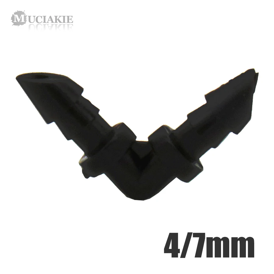 

MUCIAKIE 20PCS 4/7mm Elbow Barb Connector Garden Irrigation Fitting 1/4'' Bending Barbed Adapter Joint