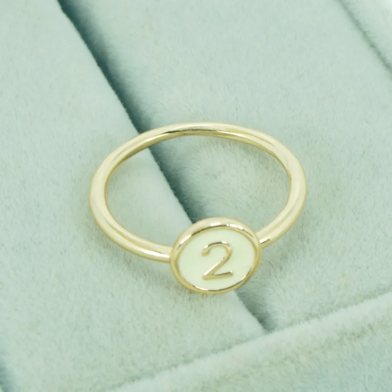 

New Fashion Number 1 7 8 Gold Rings For Women Birthday Gift Charm Jewelry Love Finger Rings Female Anillos Bague Bague Femme