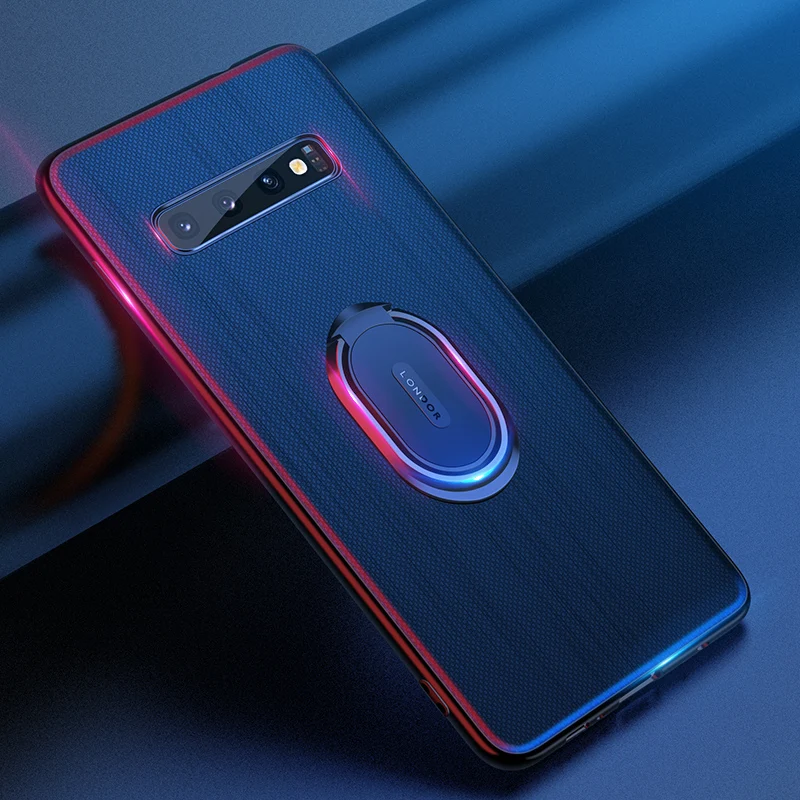 

Luxury Case For Samsung Galaxy S10 Plus Case Ring Stand Holder PU Leather Phone Case For Samsung S10 Plus Cover Coque Fundas