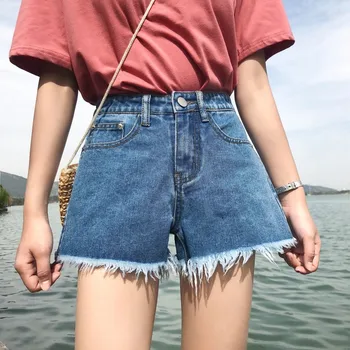 

Make new summer han edition high waist burrs bull-puncher knickers loose wide-legged hot pants joker tide female