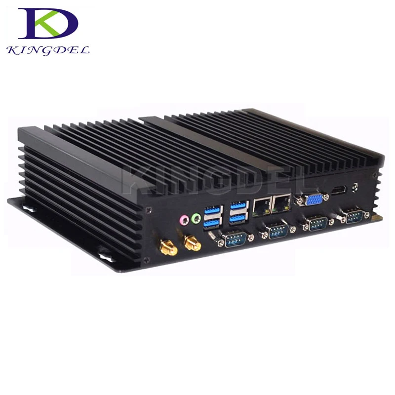 Kingdel промышленных ПК Intel Core i5 3317U Celeron 1037U Dual Core 2 * lan 4 * COMRS232 HDMI VGA Windows7 прочный металлический корпус компьютера